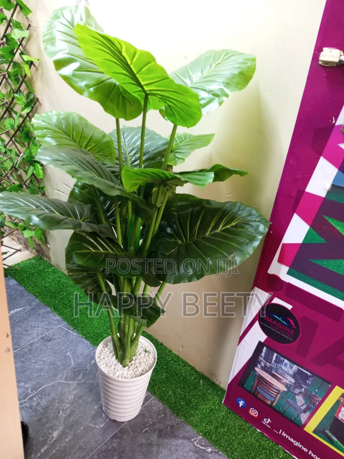 1.5m Tall Monstera Artificial Plant With Bucket and Pebbles