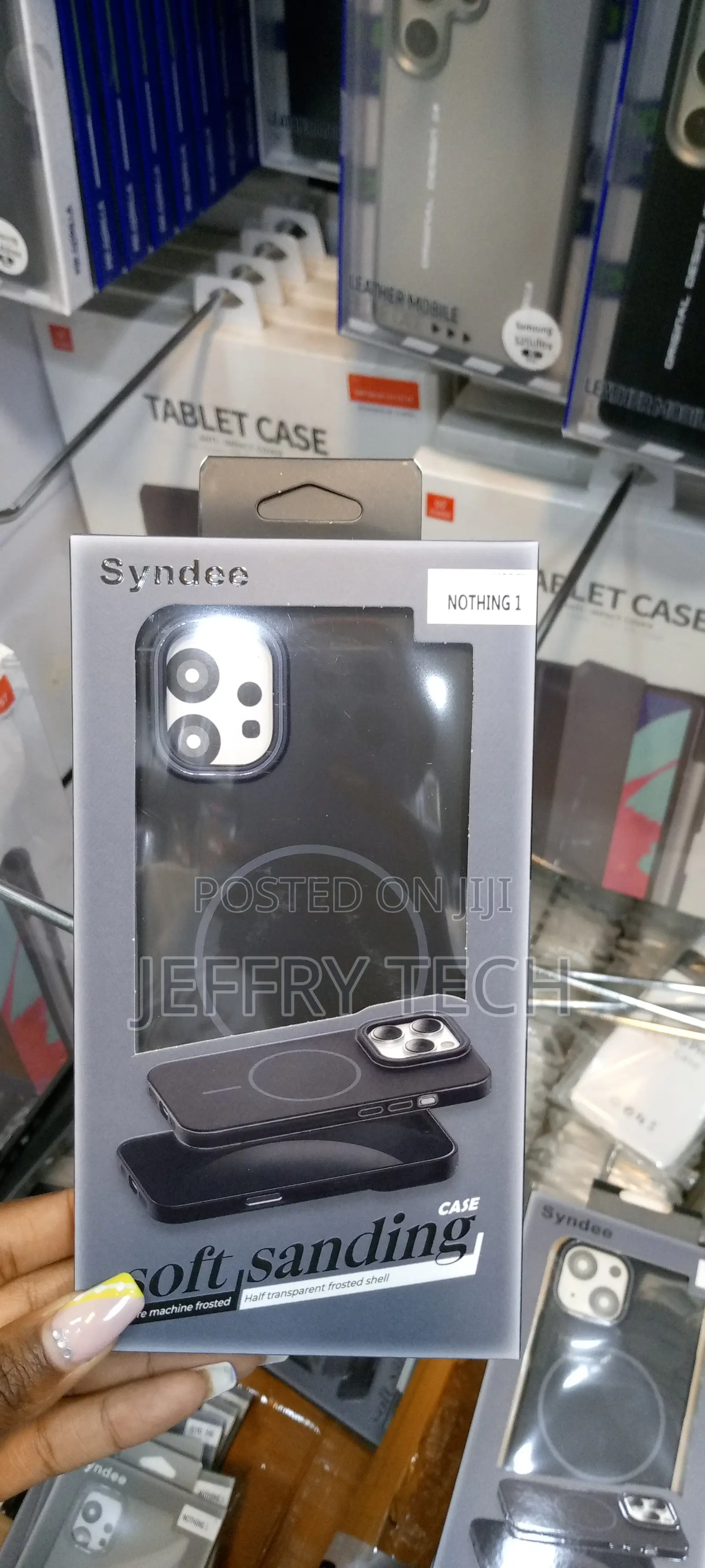 Nothing Phone 1 Syndee Soft Sanding Slim Magsafe Case -Black