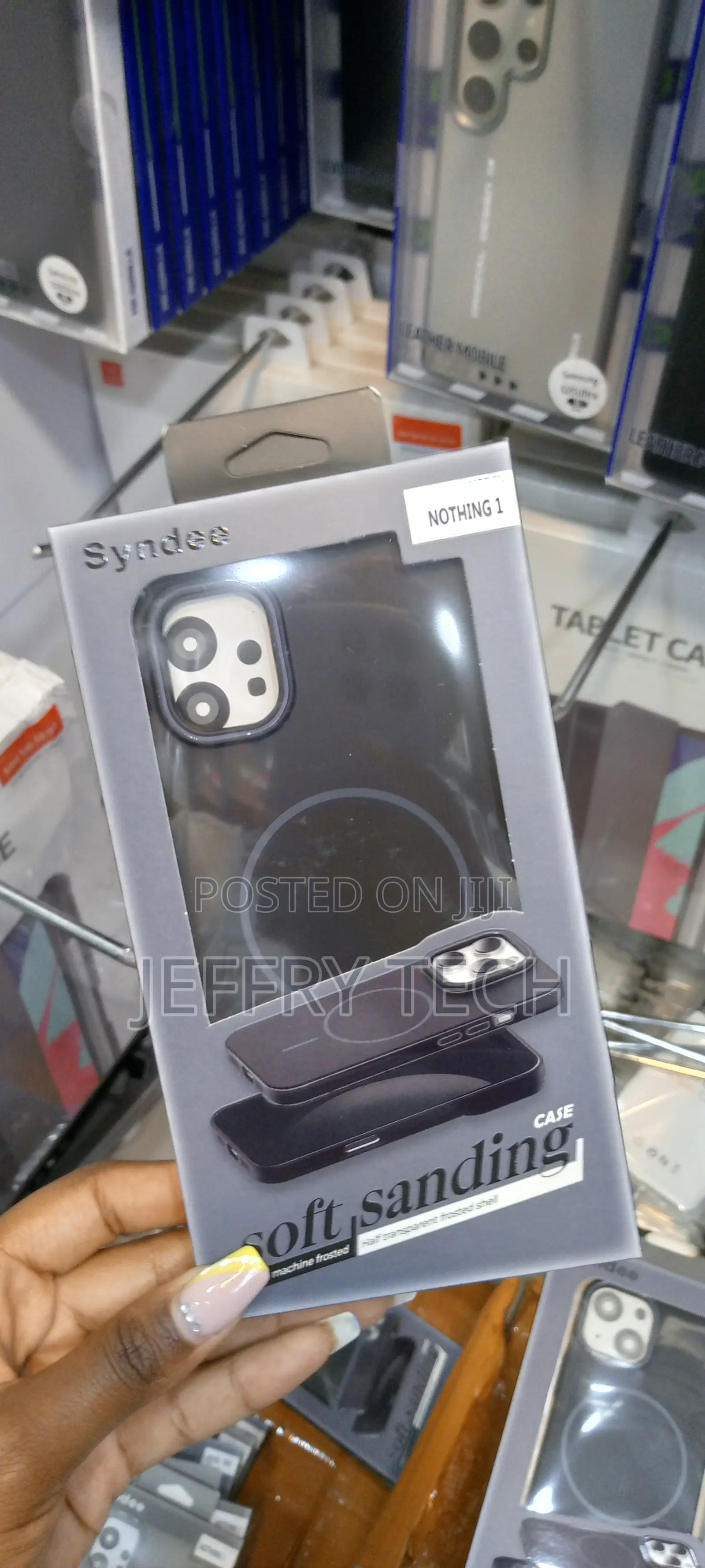 Nothing Phone 1 Syndee Soft Sanding Slim Magsafe Case -Black