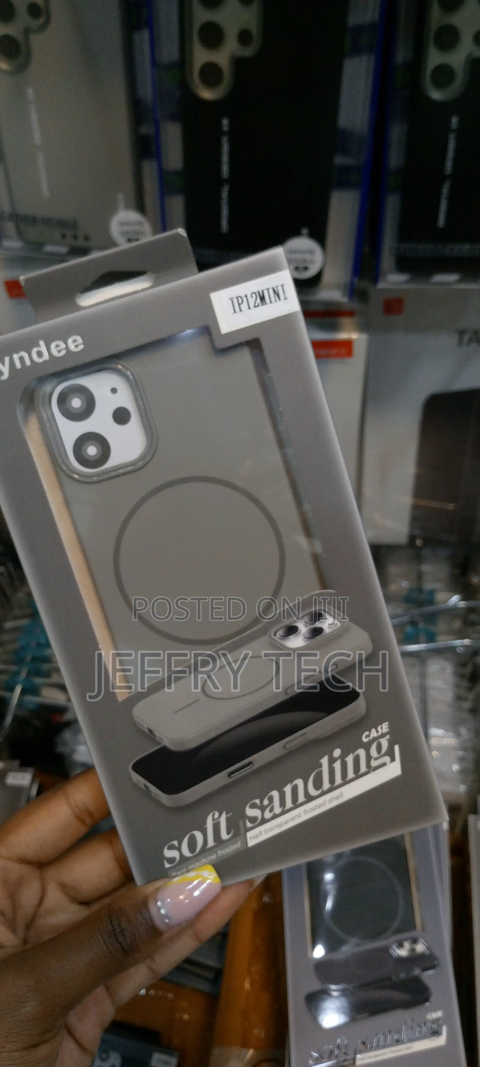 iPhone 12 Mini Syndee Soft Sanding Slim Magsafe Case-Gray