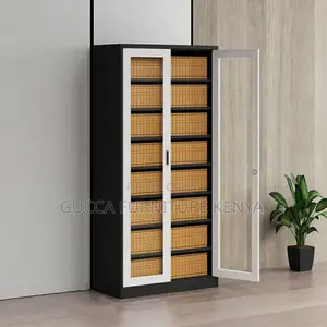 Cabinets:Modern Gray Steel Vertical Filing 2-Door Cabinet