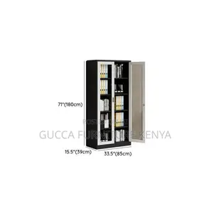 Cabinets:Modern Gray Steel Vertical Filing 2-Door Cabinet