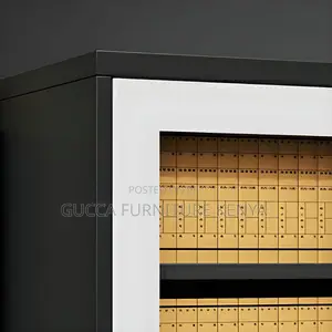 Cabinets:Modern Gray Steel Vertical Filing 2-Door Cabinet