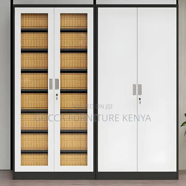 Cabinets:Modern Gray Steel Vertical Filing 2-Door Cabinet