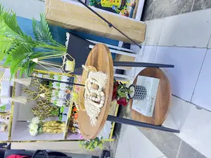 2 Layer Coffee Brown Side Table for Home and Offices