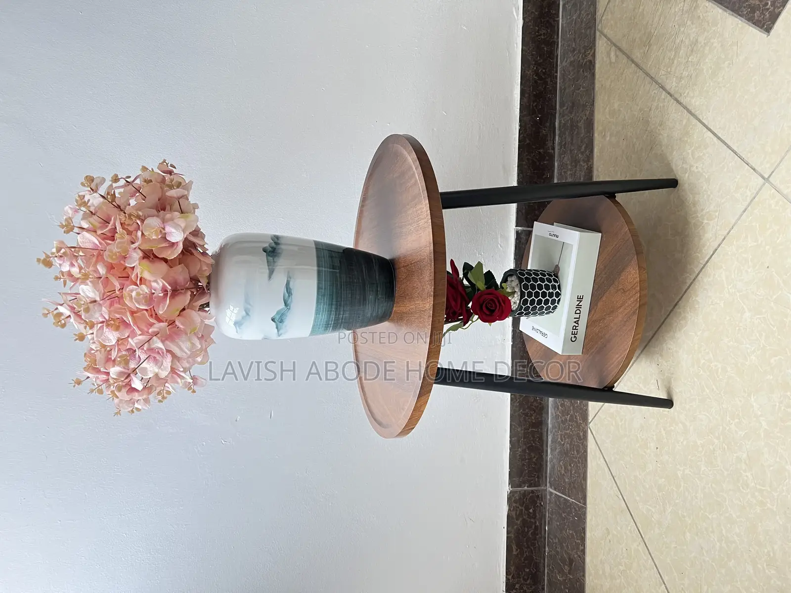 Executive Coffee Brown Side Table for Home and Office