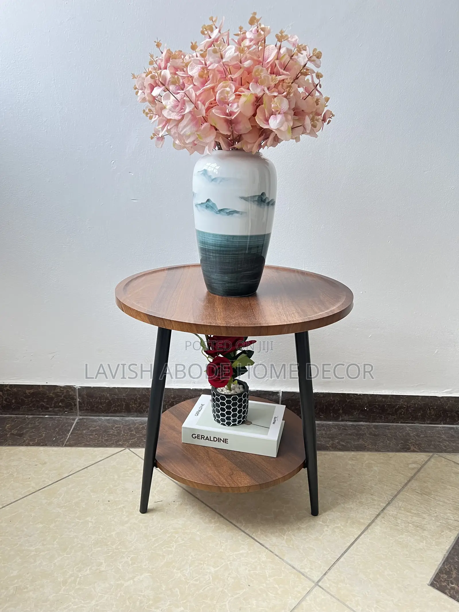 Executive Coffee Brown Side Table for Home and Office
