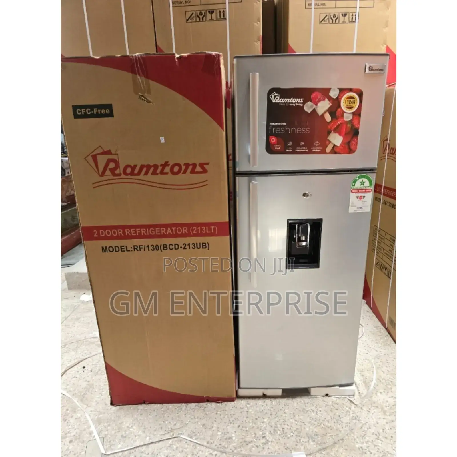 Ramtons 213 Large Capacity Double Door Fridge With Handle