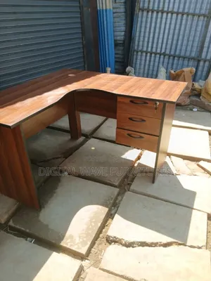 L Shaped Brown Table 1.4m