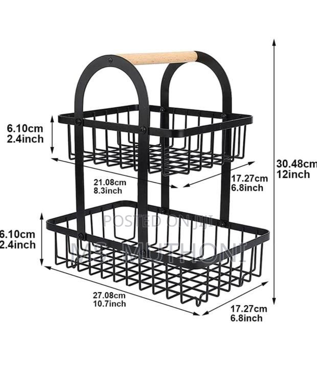 * Egg Basket Fruit Storage Basket 2-Tier Kitchen Countertop - thumbnail 2