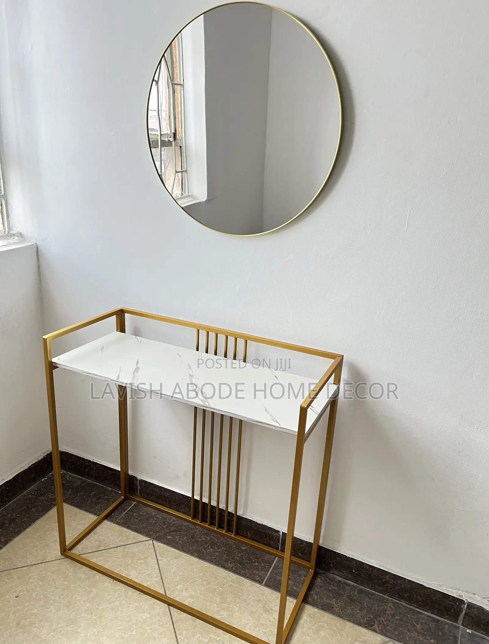 Console Table With Unbreakable Mirror Set