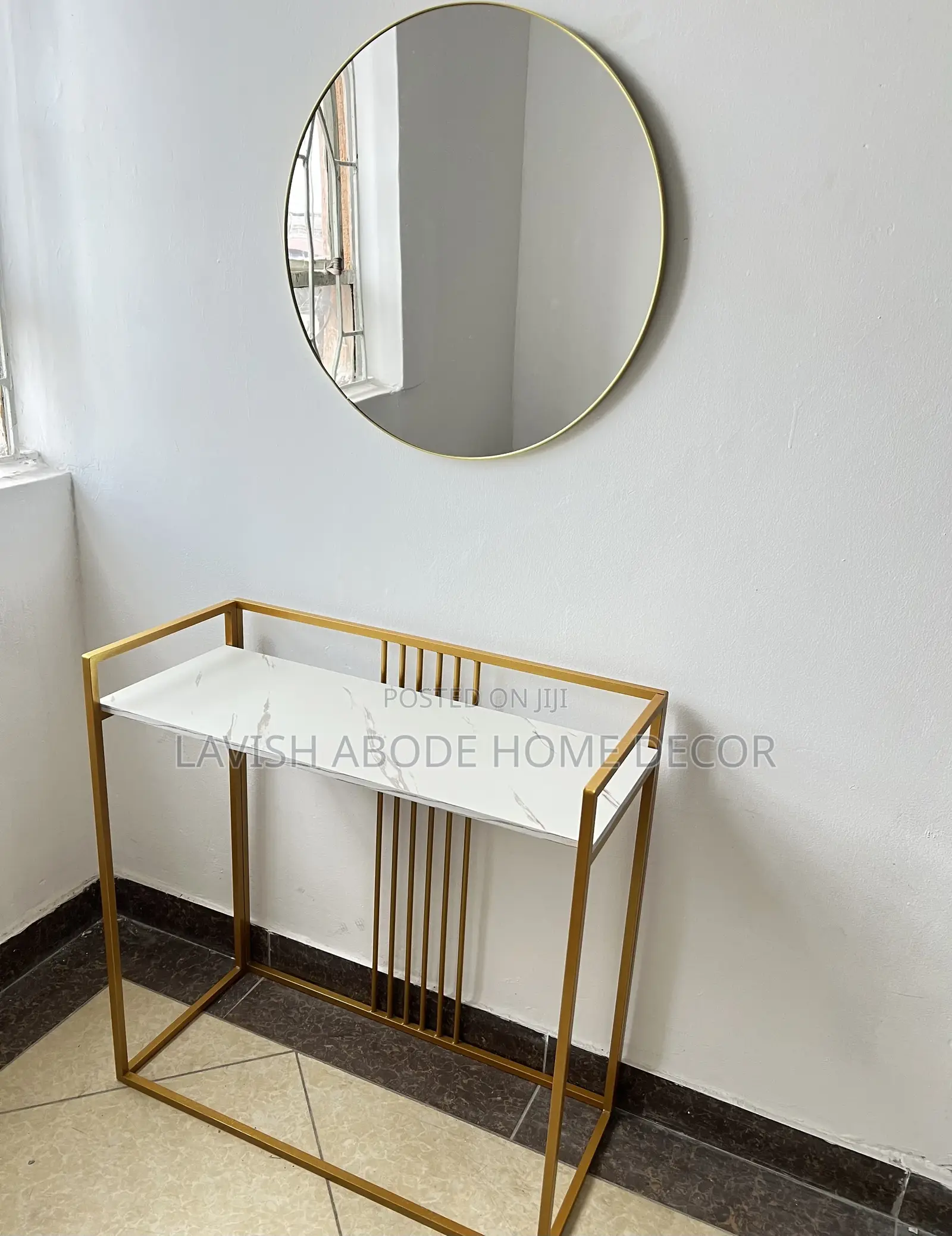 Console Table With Unbreakable Mirror Set