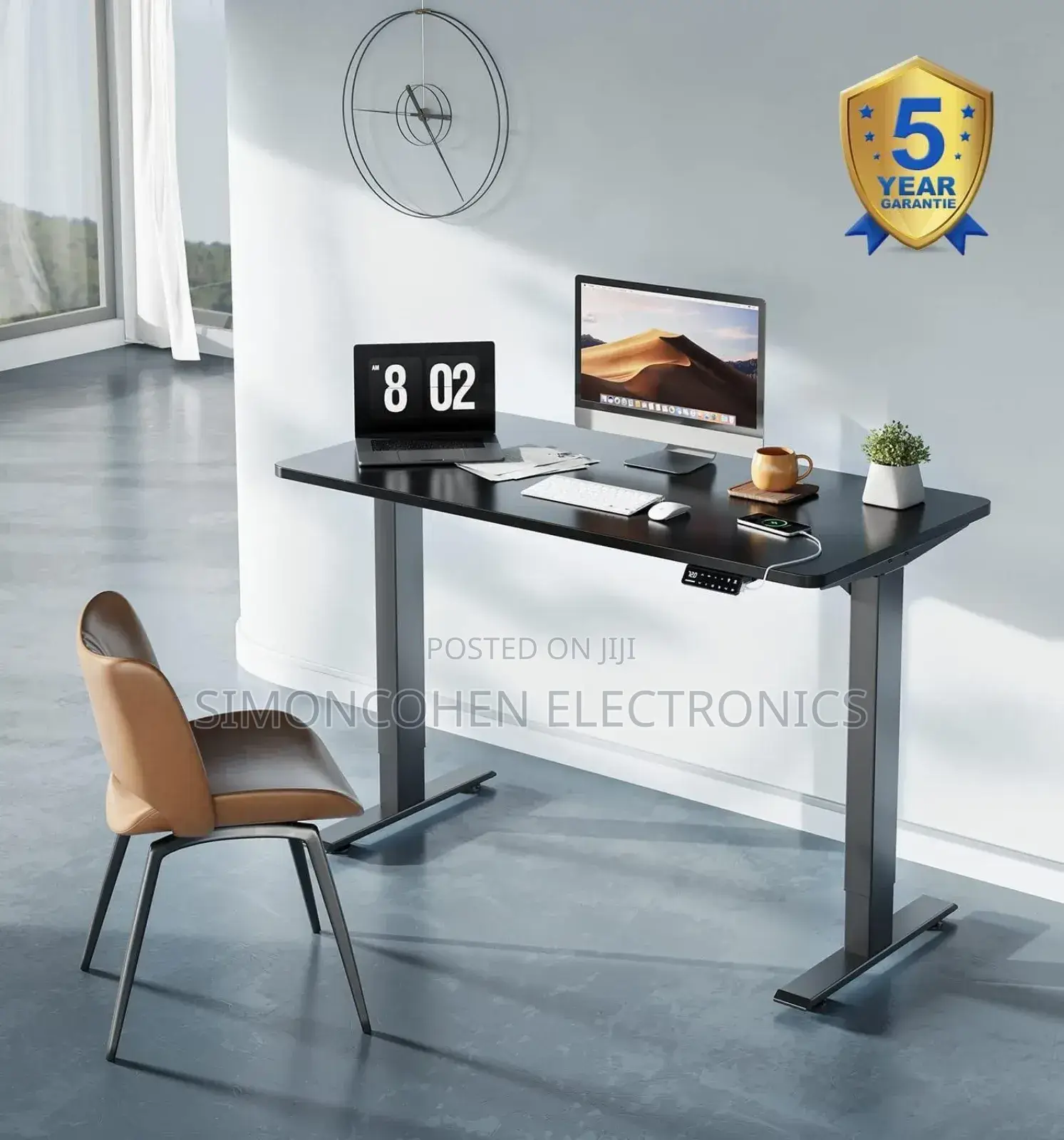 Adjustable Height Electric Laptop Computer Desk Workstation