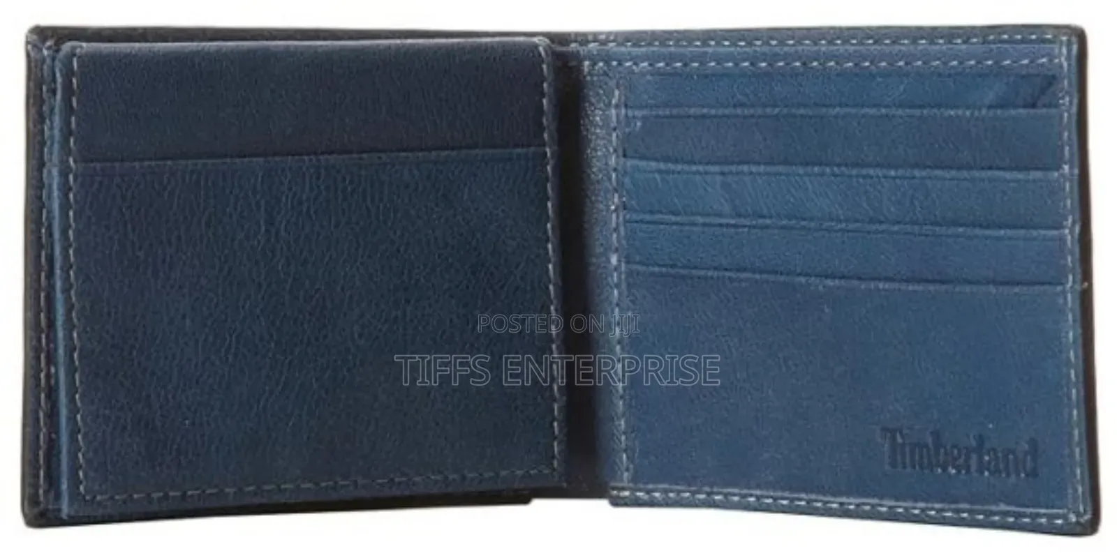 Timberland Men’S Leather Wallet – Navy (Fine Break)