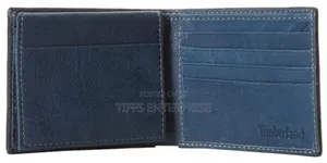 Timberland Men’S Leather Wallet – Navy (Fine Break)