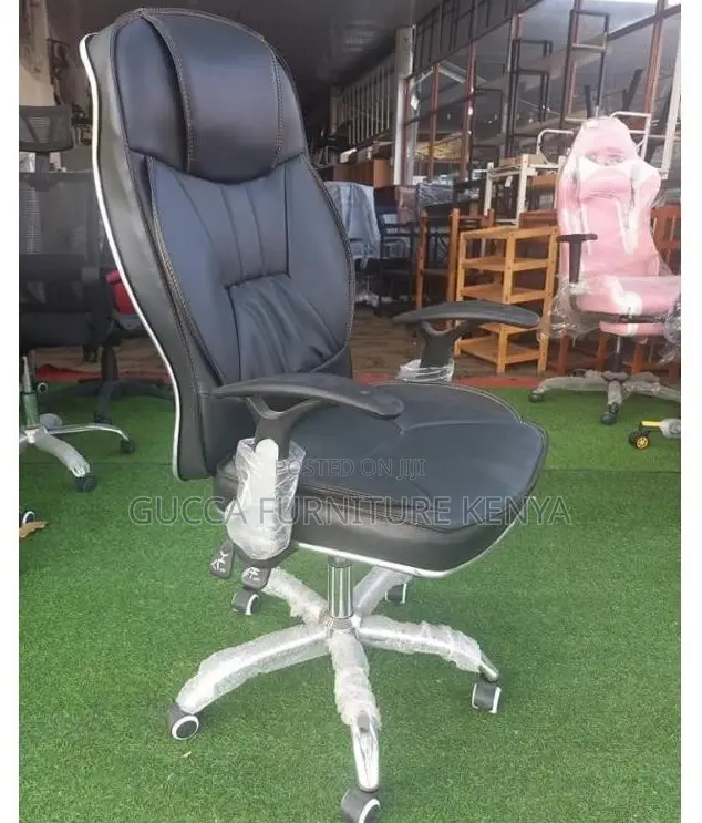 Office Chairs: High Back Leather Generic Staff Room Chair