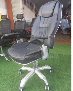 Office Chairs: High Back Leather Generic Staff Room Chair