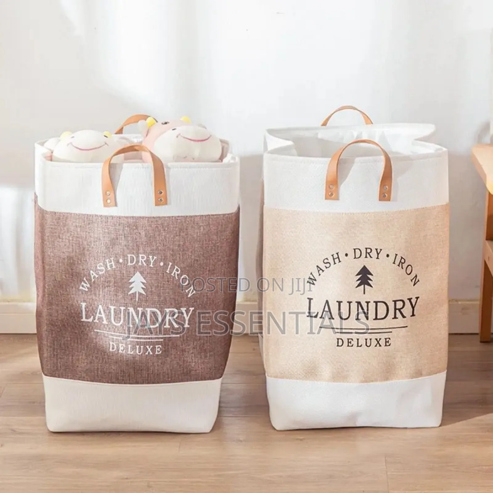 Canvas Fabric Laundry Basket