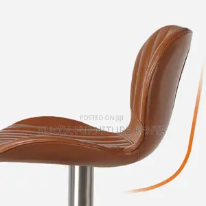 Home Chairs: Brown Artificial Leather Pail Pub Stool