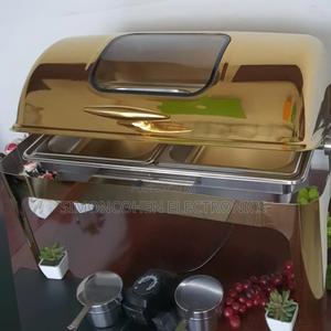 Electric Golden Chaffing Dish With Flip Cover - main view