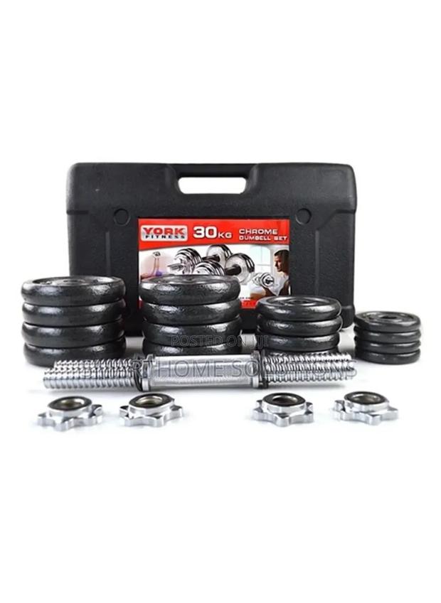 Chome 30kgs Adjustable Weight Dumbells - main view