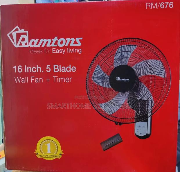 Ramtons 5 Blade With Remote Wall Fan - main view