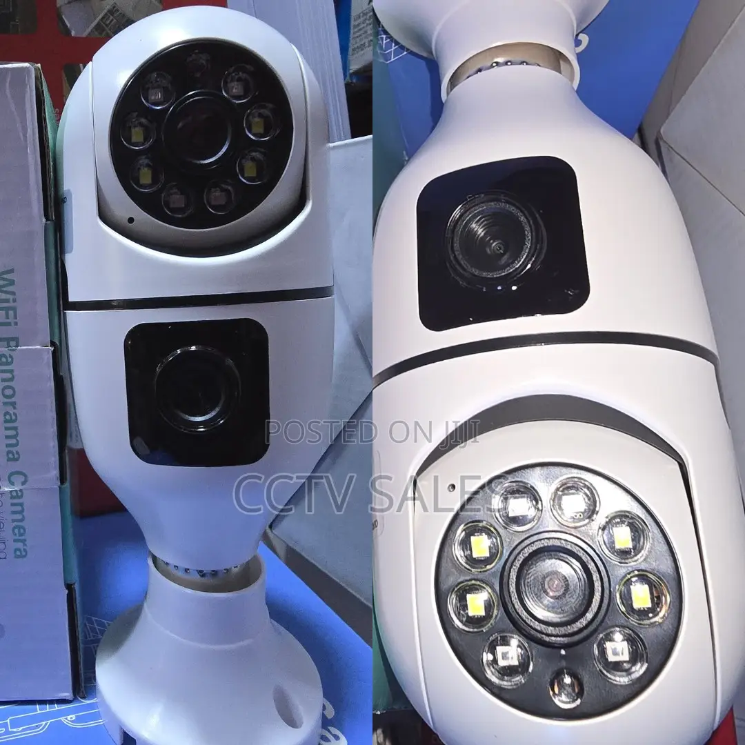 Wireless Nanny Bulb CCTV Camera 360° Dual 2mp PTZ