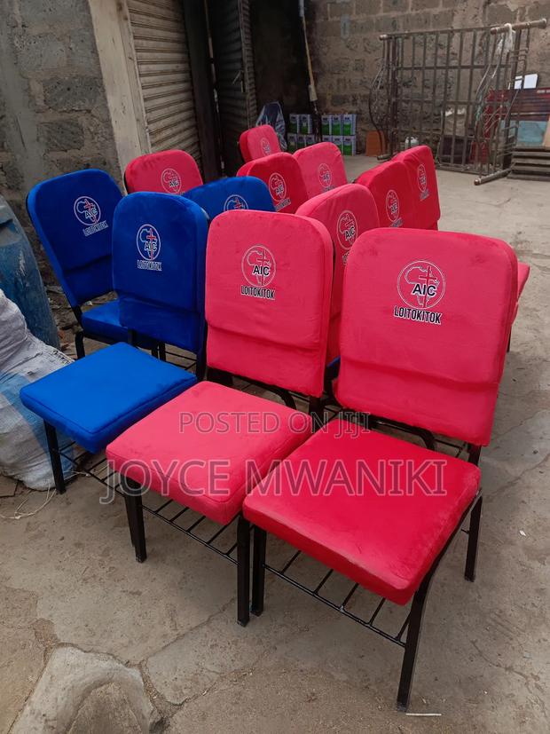 Church Chairs, Red, Blue With Branding  - thumbnail 2