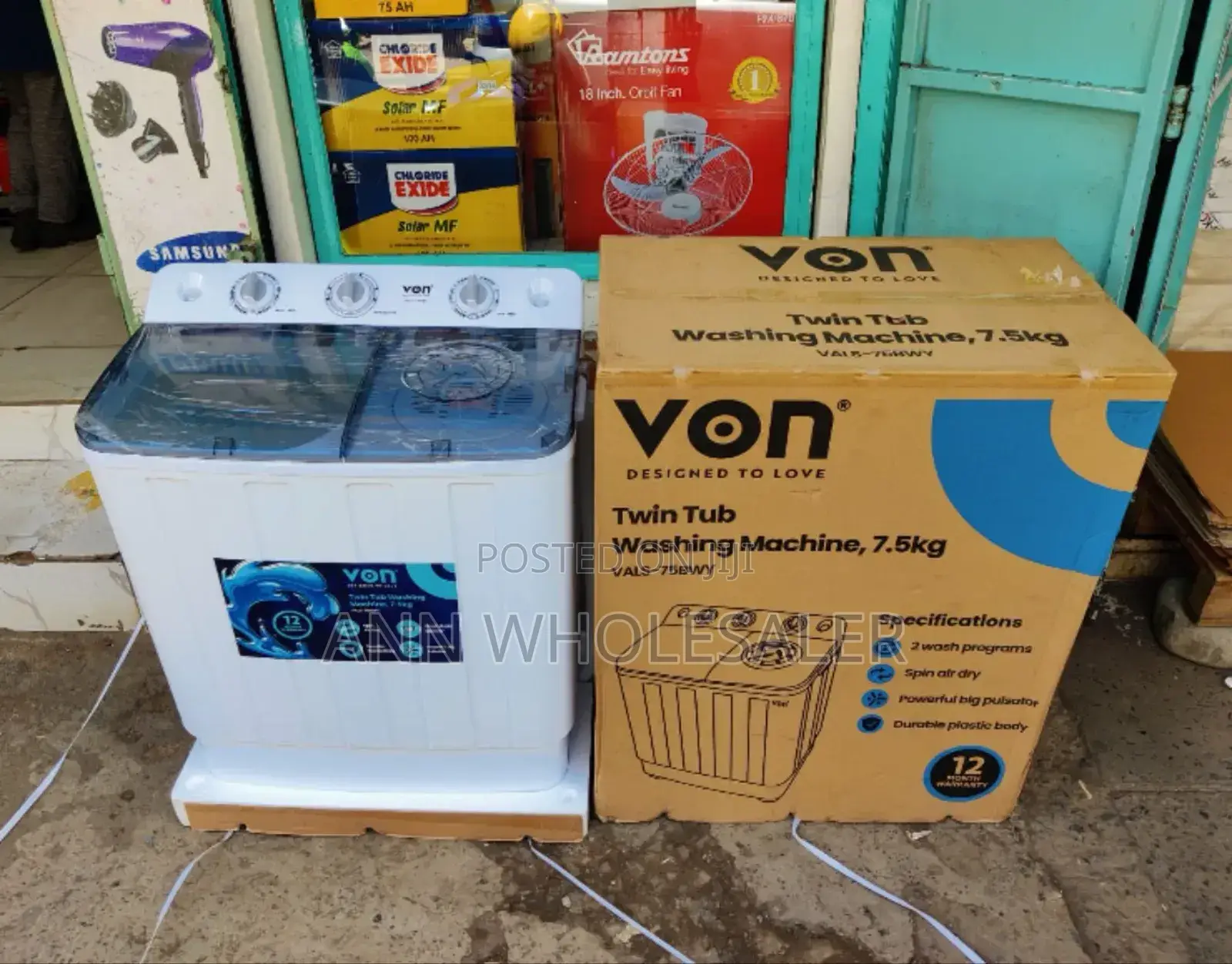 Twin Tub Von 7.5 KGS Machine Vm/8