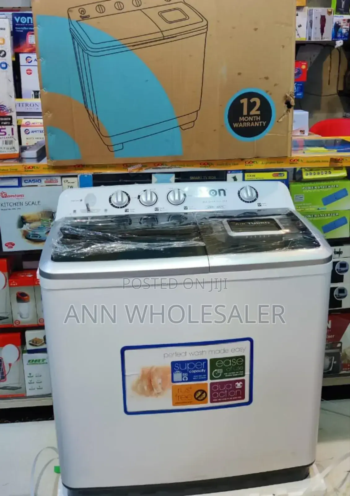 With Warranty Von 13 KGS Twin Tub Washing Machine