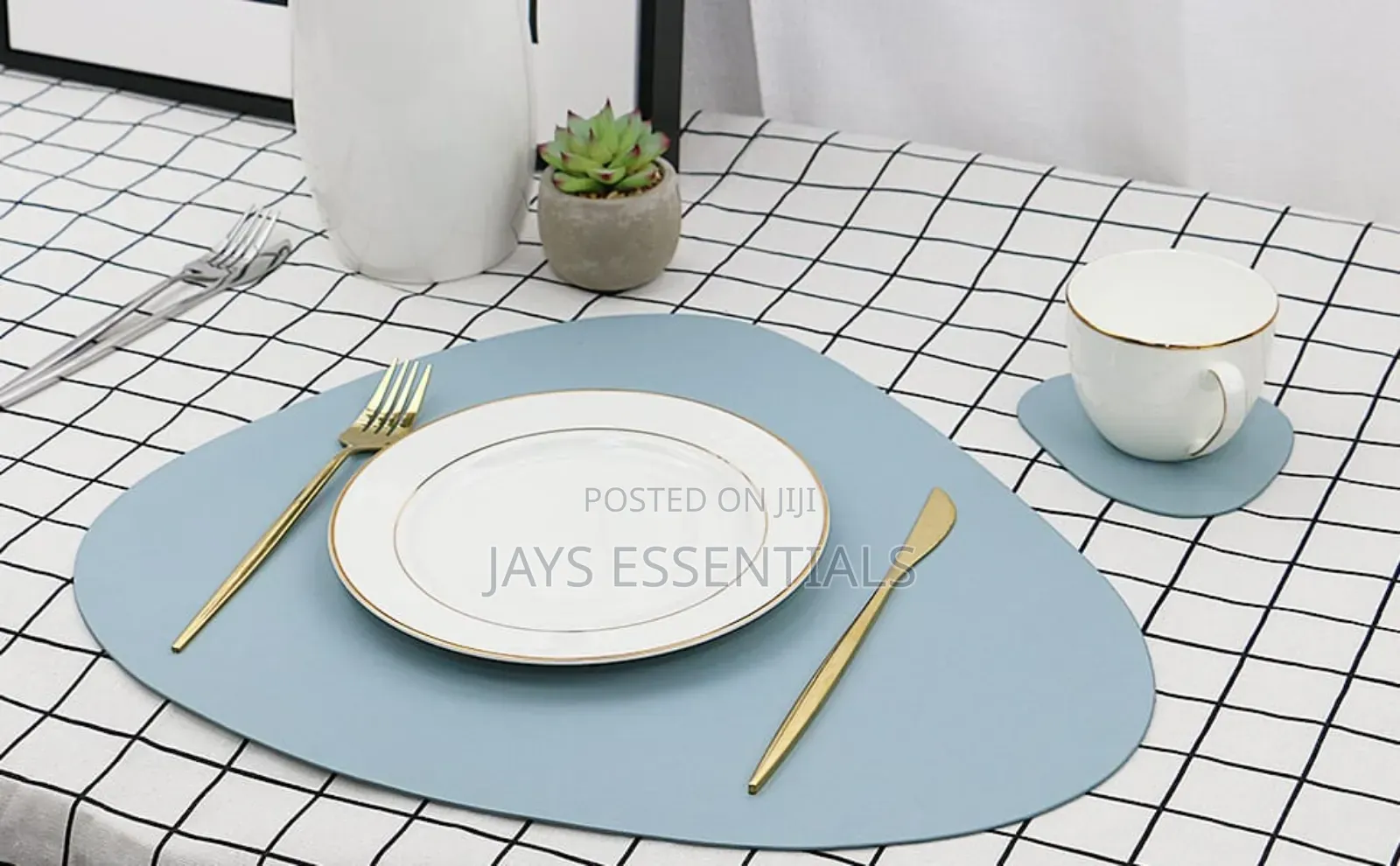 12pc Leather Table Mats Coasters Set