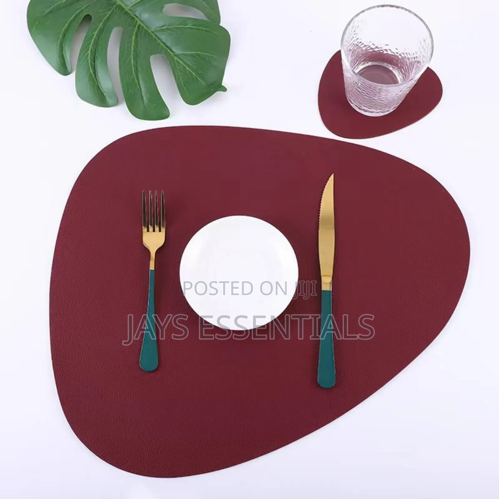 12pc Leather Table Mats Coasters Set