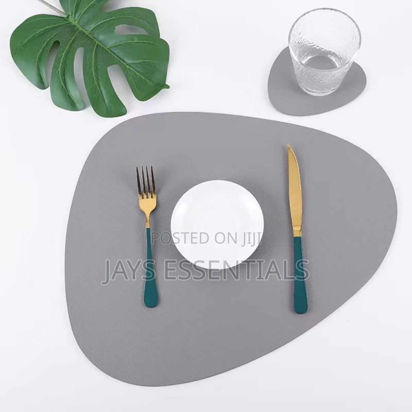 12pc Leather Table Mats Coasters Set