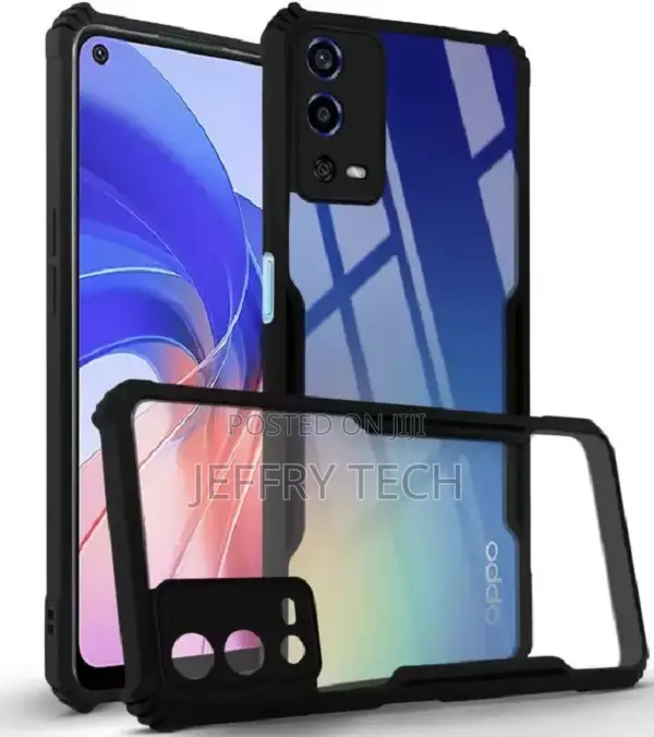 Bozti Back Cover for Oppo A55 (Transparent, Black, Camera Bu