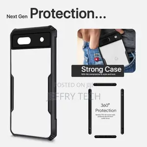 Foncase Back Cover for Google Pixel 6a (Transparent, Black,