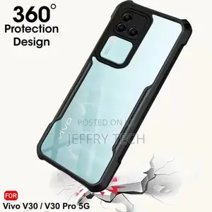 Micvir Back Cover for Vivo V30 Pro 5g (Transparent, Black, S