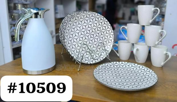 13 Pieces Dinner Set- 1flask, 6 Cups and 6 Plates - main view
