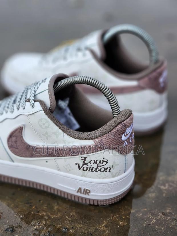 *Lv Nike Air Force 1 Low* White Brown Sneakers - thumbnail 3