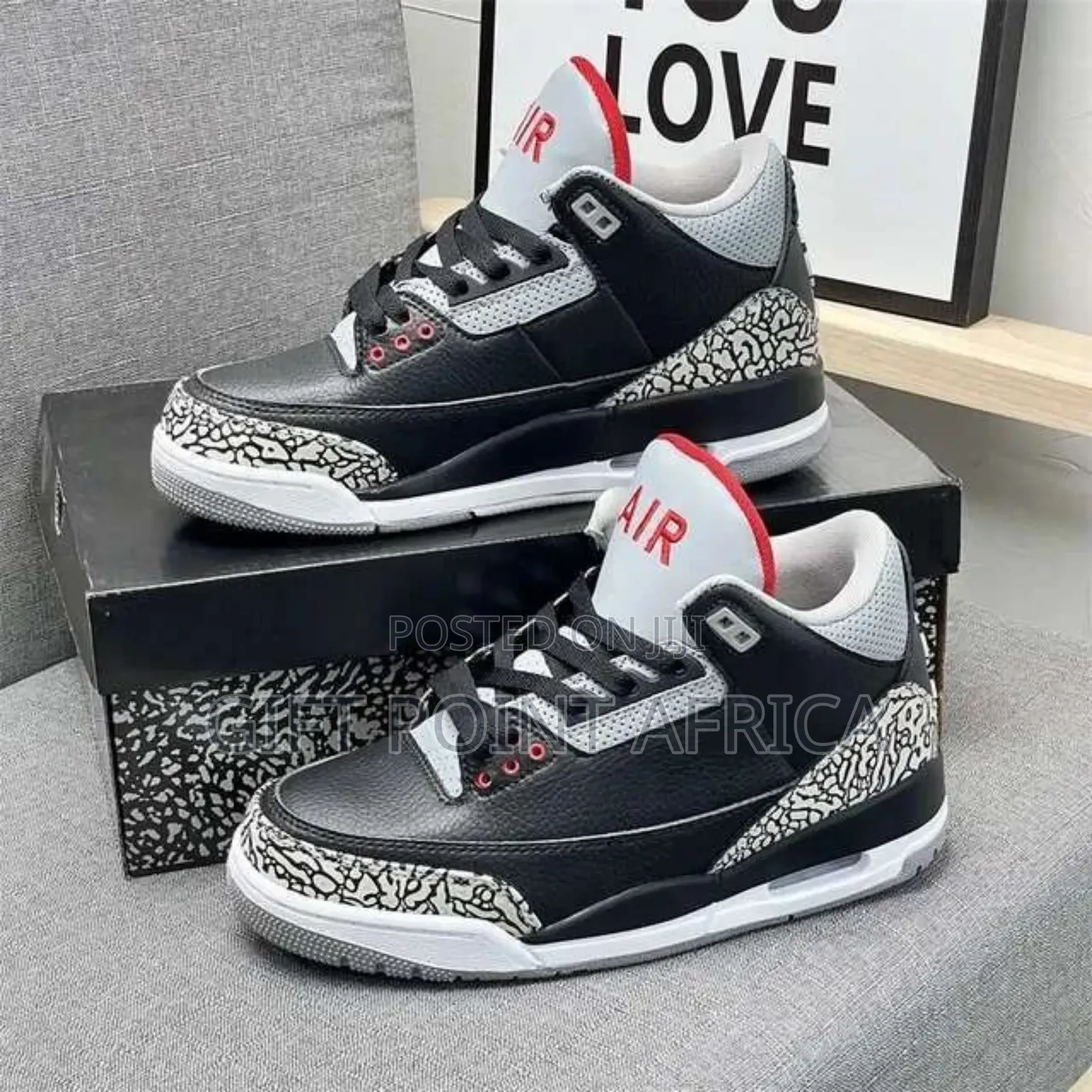 Jordan 3 Black Cement Sneakers