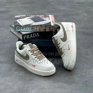 Airforce 1 Brown Swoosh Sneakers