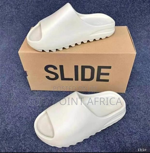 Cream White Yeezy Slides - main view