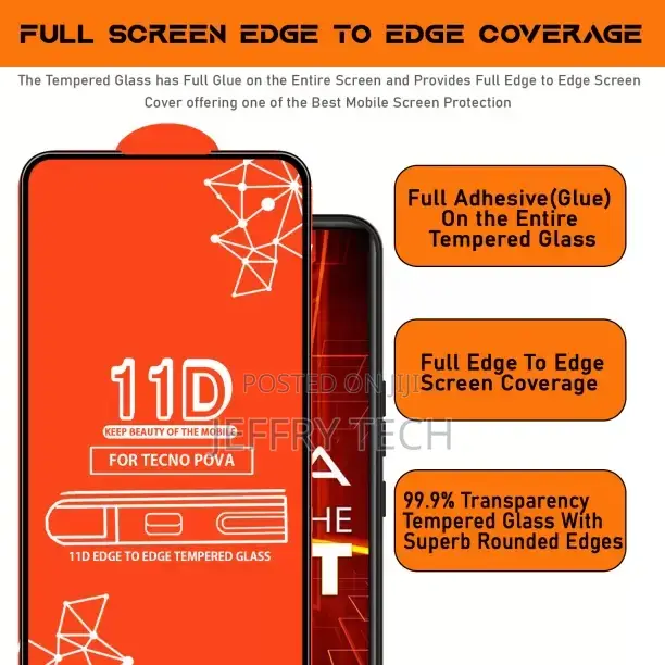 Qyist Edge to Edge Tempered Glass for Techno Pova (Pack of )