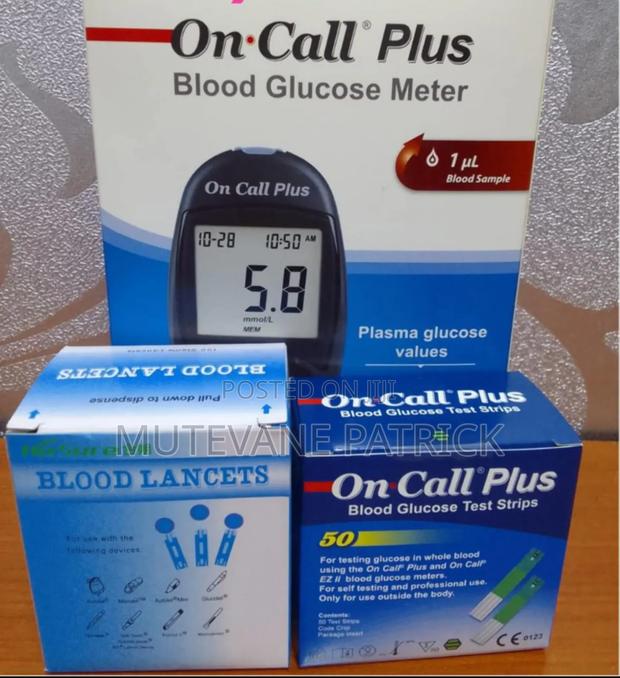 On-Call Plus Glucometer Machine Plus Test Strips and Lancets - main view