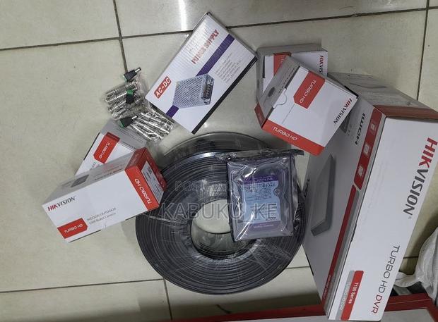 Hikvision 4 Cameras Hikvision Complete Setup CCTV 1080p