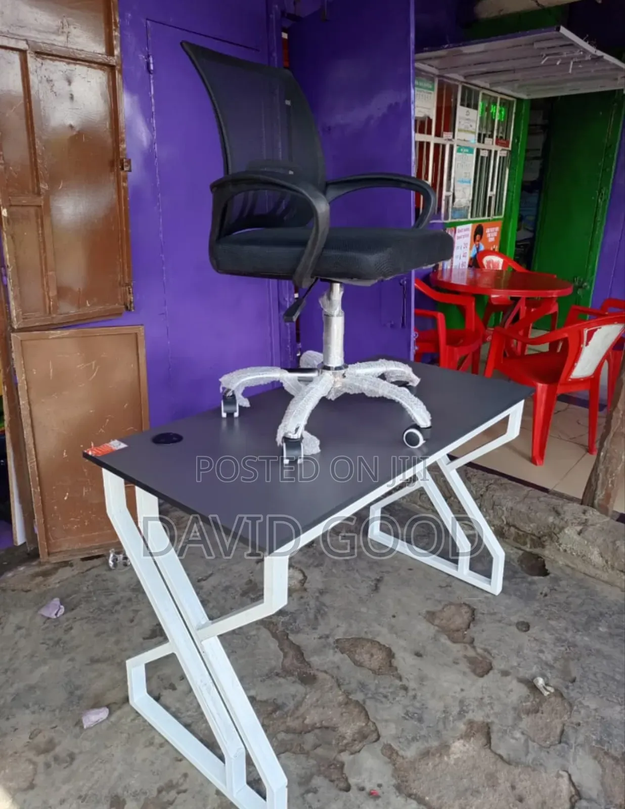Office Table and Mesh Chair