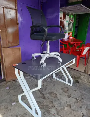 Office Table and Mesh Chair