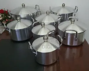7pcheavy Aluminium Cooking Pots Sizes16,18,20,22,24,26,28cm