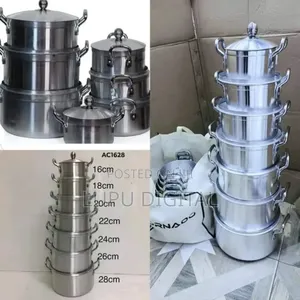 7pcheavy Aluminium Cooking Pots Sizes16,18,20,22,24,26,28cm