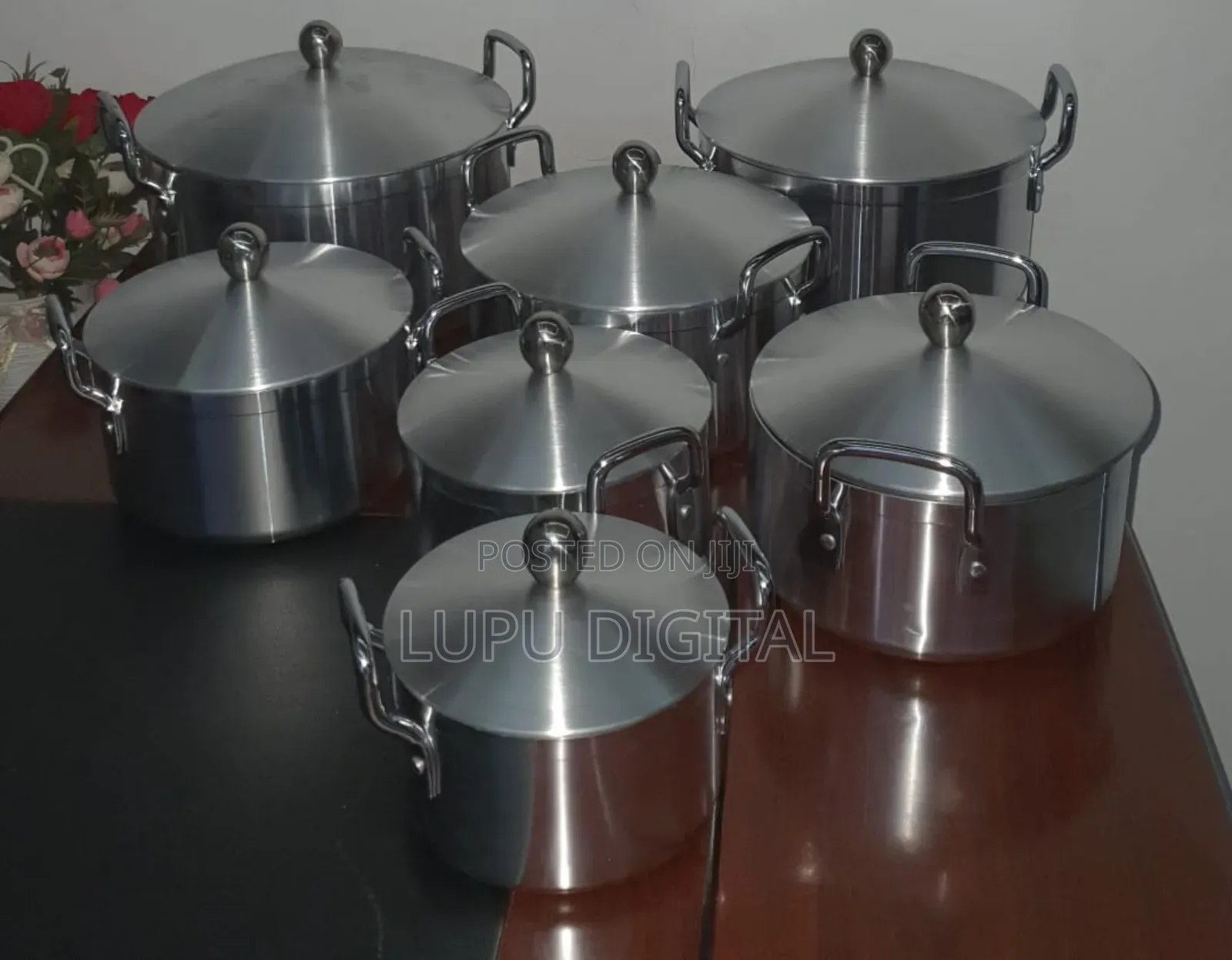 7pcheavy Aluminium Cooking Pots Sizes16,18,20,22,24,26,28cm