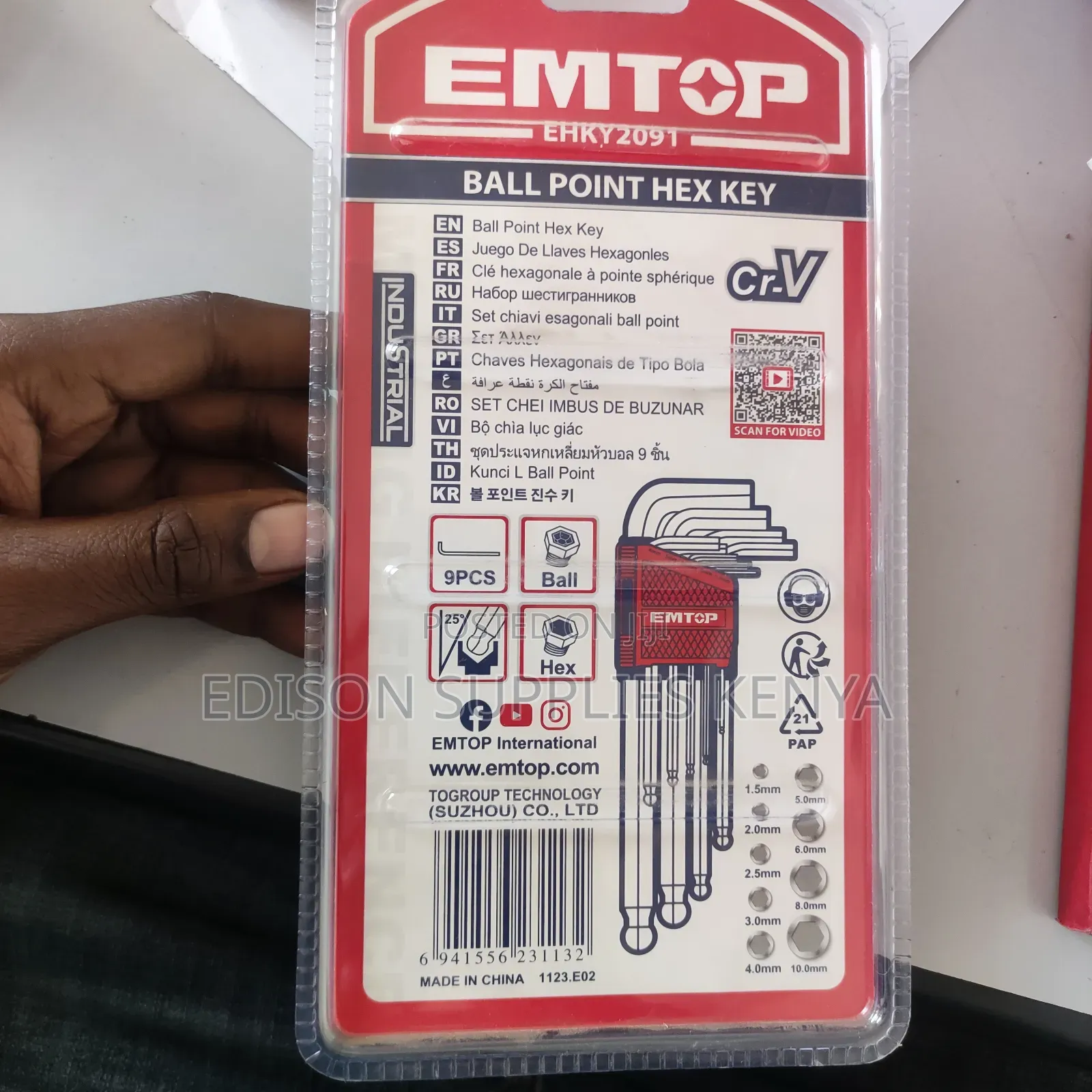 Ball Point Hex Keys 9pcs Set Emtop Allen Keys Heavy Duty